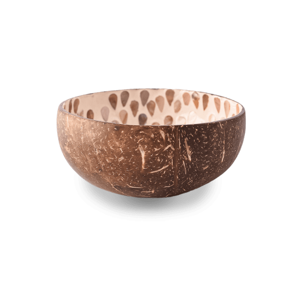 Echte Kokosnuss Schale - BOWL - mit Perlmutt Inlay